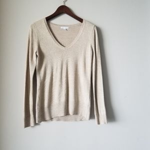 NY&CO V-Neck Sparkly Gold Sweater